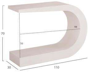 ΚΟΝΣΟΛΑ ΣΕΙΡΑ SANTORINI  MDF ΣΕ ΥΠΟΛΕΥΚΟ ΧΡΩΜΑ 110x30x70Υεκ.