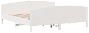 vidaXL Σκελετός Κρεβ. Χωρίς Στρώμα Λευκό 180x200 εκ Μασίφ Πεύκο