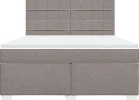 vidaXL Κρεβάτι Boxspring με Στρώμα Taupe 180x200 εκ. Υφασμάτινο