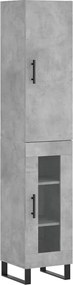 vidaXL Ντουλάπι Γκρι Σκυροδέματος 34,5x34x180 εκ. Επεξεργασμένο Ξύλο