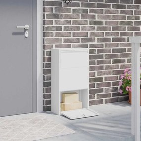 vidaXL Θυρίδα Πακέτων με αποθήκευση Λευκό 44 x 22 x 82 εκ. Ατσάλι
