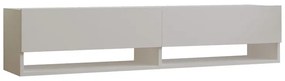Έπιπλο τηλεόρασης επιτοίχιο Melosa pakoworld σε λευκή απόχρωση 141x30x31εκ 120-000528