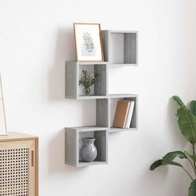 vidaXL Ράφια Τοίχου 4 pcs Γκρι 26 x 15 x 26 cm Επεξεργασμένο ξύλο