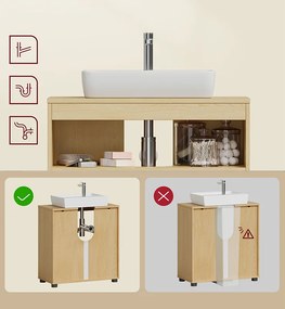 Ντουλάπι Νιπτήρα Μπάνιου Με Ράφι (60x30x63) Vasagle BBK004YJ01