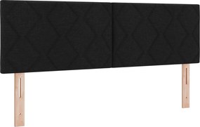 vidaXL Κρεβάτι box spring με στρώμα Μαύρο 160 x 200 cm Ύφασμα