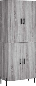 vidaXL Ντουλάπι Γκρι Sonoma 69,5 x 34 x 180 εκ. Επεξεργασμένο Ξύλο