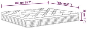 Στρώμα με Pocket Springs Μεσαία Σκληρότητα 160 x 200 εκ. - Λευκό