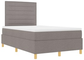 vidaXL Κρεβάτι Box Spring με Στρώμα & LED Ταούπ 120x200 εκ Υφασμάτινο