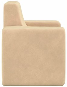 vidaXL Καναπές Παιδικός Κρεμ από Μαλακό Βελουτέ Ύφασμα