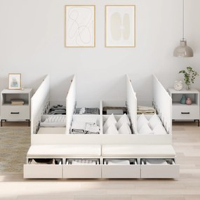 vidaXL Κρεβάτι Αποθήκης Λευκό 150x200 εκ.