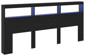 vidaXL Κεφαλάρι Μαύρη Οξυά 220 x 17 x 102 cm Επεξεργασμένο ξύλο