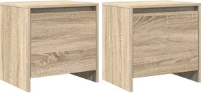 vidaXL Κομοδίνα 2 Τεμ. Sonoma Δρυς 45x34x44,5 εκ. από Επεξ. Ξύλο