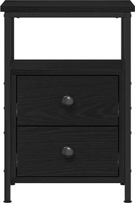 vidaXL Κομοδίνο Μαύρο Δρυς 34x35,5x50 εκ. από Τεχνητό Ξύλο