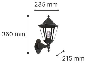 Φωτιστικό τοίχου Redfish 1xE27 Outdoor Wall Lamp Black D:36cmx23.5cm (80202614)