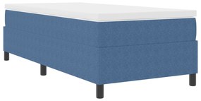 vidaXL Κρεβάτι με ελατήριο και στρώμα μπλε 90x200 εκ. βελούδινο ύφασμα