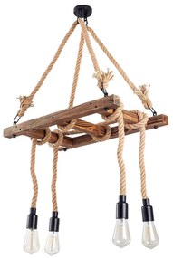 Φωτιστικό Οροφής Erebos 521SHN3113 60x34x100cm 4xE27 40W Natural-Black Opviq