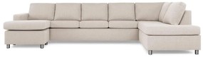 Γωνιακός Καναπές Scandinavian Choice C157, Beige, Ασημί, 344x199x80cm, Πόδια: Μέταλλο | Epipla1.gr