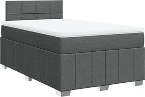 vidaXL Κρεβάτι Boxspring με Στρώμα Σκούρο Γκρι 120x200 εκ. Υφασμάτινο