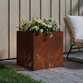vidaXL Γλάστρα Κήπου Σκ rusty 50 x 50 x 49 cm