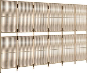 vidaXL Διαχωριστικό Δωματίου 6 Πάνελ Μπεζ από Συνθετικό Ρατάν