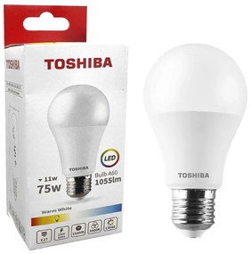 Λάμπα led toshiba για ντουί e27 θερμό λευκό 230v n_std a60 e27 11w 3000k γωνία δέσμης 180 μοίρες  TOSHIBA 00168806 88-442