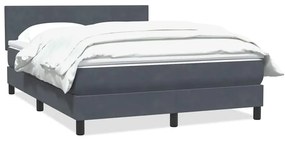 vidaXL Κρεβάτι Boxspring με Στρώμα Σκούρο Γκρι 160x210 εκ. Βελούδινο