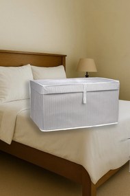 Stewehome Κουτί ψάθινο με καπάκι Γκρι 60x40x30 cm