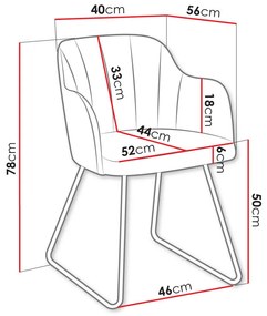 Καρέκλα Comfivo 102, Πράσινο, Μαύρο, 78x46x56cm, 9 kg, Ταπισερί, Μεταλλικά, Μπράτσα | Epipla1.gr