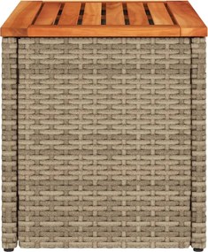 vidaXL Τραπεζάκια Κήπου 2 τεμ. Μπεζ 55x34x37εκ. Συνθ.Ρατάν/Μασίφ Ξύλο