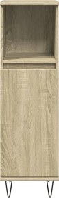 vidaXL Ντουλάπι Μπάνιου Sonoma Δρυς 30x30x100 εκ. Επεξεργασμένο Ξύλο