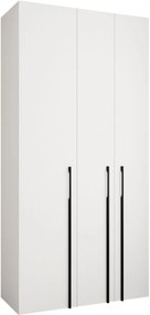 Ντουλάπα Como III 120 Τρίφυλλη-Λευκό - Μαύρο