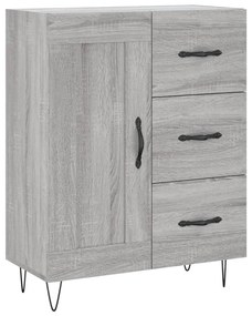 vidaXL Ντουλάπι Γκρι Sonoma 69,5 x 34 x 180 εκ. Επεξεργασμένο Ξύλο