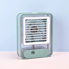 Mini Air Cooler, Ανεμιστήρας Υδρονέφωσης &amp; Υγραντήρας 4.5W Μπαταρίας - Πράσινο