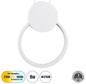 Κρεμαστό Φωτιστικό Οροφής LED 9W 1080lm CYCLOS Globostar-61074-Λευκό 61074