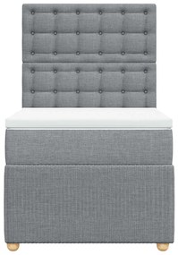 vidaXL Κρεβάτι Boxspring με Στρώμα Ανοιχτό Γκρι 80x200 εκ. Υφασμάτινο