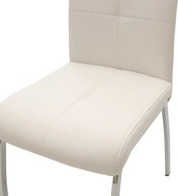 Καρέκλα Ariadne pakoworld PU λευκό-πόδι χρωμίου