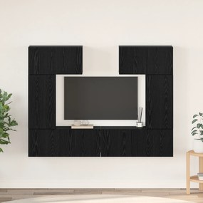 vidaXL Σετ επίπλου τηλεόρασης με ράφι 6 pcs Μαύρη δρυς 80 x 30 x 30 εκ