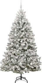 vidaXL Τεχνητό Χριστουγεννιάτικο Δέντρο Πράσινο και Λευκό 210 cm