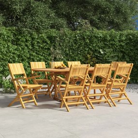 Καρέκλες Κήπου Πτυσσόμενες 8 τεμ. 55x61x90 εκ. Μασίφ Ξύλο Teak