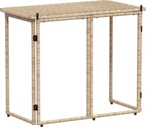 vidaXL Πτυσσόμενο τραπέζι κήπου Μπεζ 90x51x75 cm Poly Rattan