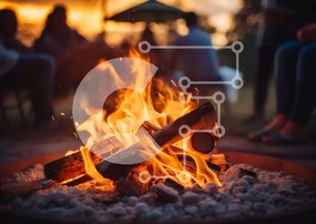 Intra Συλλεκτικό Ξύλινο Παζλ Plywood 4mm - Λάκος κατασκήνωσης με ανθρώπους στο ηλιοβασίλεμα Σε Ξύλινο Κουτί - Διαστάσεις Puzzle: 10x10 cm – 25 κομμάτια