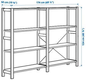 IVAR 2 τμήματα/ράφια, 174x50x124 cm 094.070.57