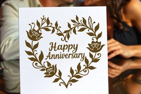 Σετ των 2 Intra απο ξύλο plywood 3mm-4mm πάχος - Cricut Happy Anniversary Card Δίασταση 20x20 cm INTRAFABR-119776013