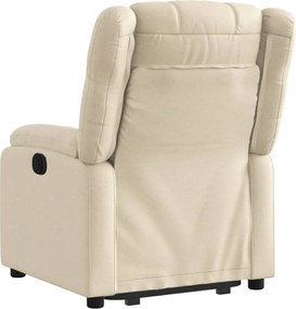 vidaXL Πολυθρόνα Ηλεκ. Ανακλινόμενη με Ανύψωση Κρεμ Υφασμάτινη