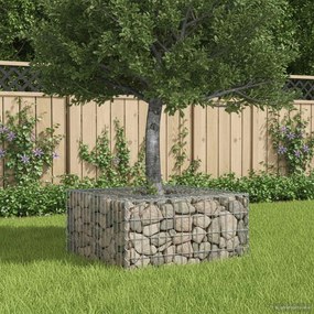 vidaXL Ανασηκωμένο κρεβάτι gabion Ασημί