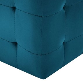 vidaXL Σκαμπό Πουφ 2 τεμ. Μπλε 30 x 30 x 30 εκ. από Βελούδινο Ύφασμα