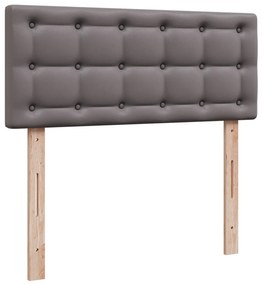 vidaXL Κρεβάτι Boxspring με Στρώμα Γκρι 120x200εκ. από Συνθετικό Δέρμα