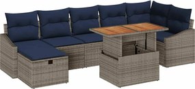 vidaXL Σετ Καναπέ Κήπου 8 pcs Γκρι συνθετικό ρατάν