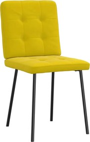 vidaXL Καρέκλες Τραπεζαρίας 6 τεμ. Κίτρινες Βελούδινες