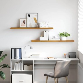 vidaXL Ράφι Τοίχου 2 pcs Μπεζ 120 x 23,5 x 4 εκ Επεξεργασμένο ξύλο